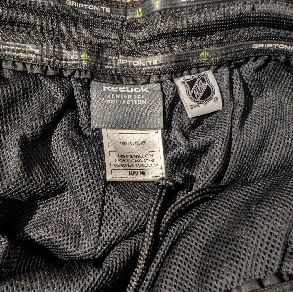 Reebok Black Athletic Pants with Flyers Logo, Size M